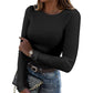 📢🎉50%Rabatt!!!🛍️✨Klassisches geripptes Strickoberteil mit Rundhalsausschnitt für Damen