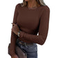 📢🎉50%Rabatt!!!🛍️✨Klassisches geripptes Strickoberteil mit Rundhalsausschnitt für Damen