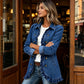 📢🎉50%Rabatt!!!🛍️✨Leger geknöpftes Jeans-Shacket für Damen
