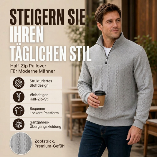 📢🎉50%Rabatt!!!🛍️✨Herren-Casual-Sweatshirt mit Jacquard-Muster und halbem Reißverschluss