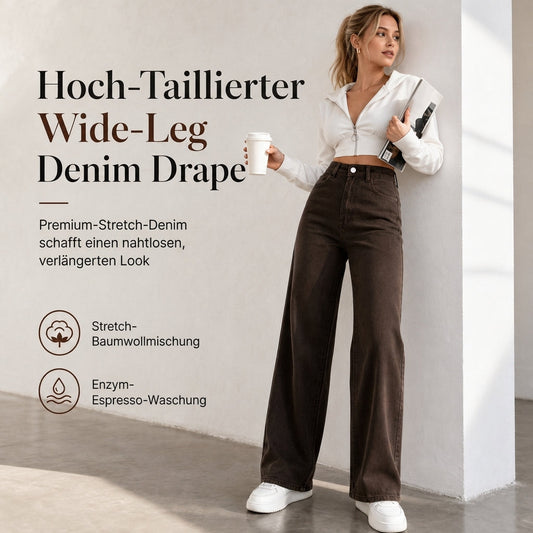 📢🎉50%Rabatt!!!🛍️✨Damen Retro Jeans mit hoher Taille und weitem Bein, weich fallende, bodenlange Denim-Hose