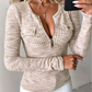 📢🎉50%Rabatt!!!🛍️🌿 Feminin & modern – Halb-Zip Strickoberteil mit V-Ausschnitt – Weicher Stoff, moderner Schnitt & vielseitig kombinierbar