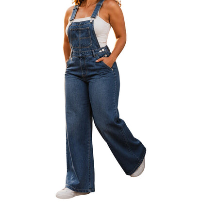 📢🎉50%Rabatt!!!🛍️✨Damen Weite Bein Jeans Latzhose mit Taschen