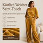 📢🎉50%Rabatt!!!🛍️✨Samt-Set für Damen: Kurzarm-Oberteil & Weite-Hose