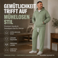 📢📢50%Rabatt!!!🎉✨Lässiges Halb-Zip Kapuzen-Sweatshirt & weit geschnittene Hose für Herren