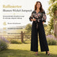 📢🎉50%Rabatt!!!🛍️✨Elegante Jumpsuit mit Blumenprint, Wickel-V-Ausschnitt, weitem Bein, Taillenschnürung und gekräuselten 3/4-Ärmeln