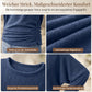 📢🎉50%Rabatt!!!🛍️✨Damen lässiger lockerer Rundhals Langarm Strickpullover mit herunterfallenden Schultern, Fledermausärmeln und seitlicher Rüschenoptik