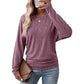 📢🎉50%Rabatt!!!🛍️✨Damen lässiger lockerer Rundhals Langarm Strickpullover mit herunterfallenden Schultern, Fledermausärmeln und seitlicher Rüschenoptik