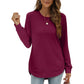 📢📢50%Rabatt!!!🎉✨Einfarbiges Damen-Longsleeve mit High-Low-Saum
