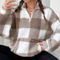 📢🎉50%Rabatt!!!🛍️✨Weite karierte Patchwork-Sherpa-Jacke für Damen
