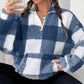📢🎉50%Rabatt!!!🛍️✨Weite karierte Patchwork-Sherpa-Jacke für Damen