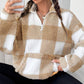 📢🎉50%Rabatt!!!🛍️✨Weite karierte Patchwork-Sherpa-Jacke für Damen