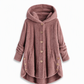 📢🎉50%Rabatt!!!🛍️✨Damen Winter Einfarbiger asymmetrischer Knopf Plüsch Fleece Mantel
