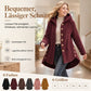 📢🎉50%Rabatt!!!🛍️✨Damen Winter Einfarbiger asymmetrischer Knopf Plüsch Fleece Mantel