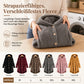 📢🎉50%Rabatt!!!🛍️✨Damen Winter Einfarbiger asymmetrischer Knopf Plüsch Fleece Mantel