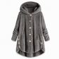 📢🎉50%Rabatt!!!🛍️✨Damen Winter Einfarbiger asymmetrischer Knopf Plüsch Fleece Mantel