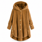 📢🎉50%Rabatt!!!🛍️✨Damen Winter Einfarbiger asymmetrischer Knopf Plüsch Fleece Mantel