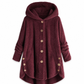 📢🎉50%Rabatt!!!🛍️✨Damen Winter Einfarbiger asymmetrischer Knopf Plüsch Fleece Mantel