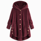 📢🎉50%Rabatt!!!🛍️✨Damen Winter Einfarbiger asymmetrischer Knopf Plüsch Fleece Mantel