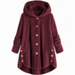📢🎉50%Rabatt!!!🛍️✨Damen Winter Einfarbiger asymmetrischer Knopf Plüsch Fleece Mantel