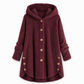 📢🎉50%Rabatt!!!🛍️✨Damen Winter Einfarbiger asymmetrischer Knopf Plüsch Fleece Mantel