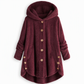 📢🎉50%Rabatt!!!🛍️✨Damen Winter Einfarbiger asymmetrischer Knopf Plüsch Fleece Mantel