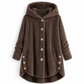 📢🎉50%Rabatt!!!🛍️✨Damen Winter Einfarbiger asymmetrischer Knopf Plüsch Fleece Mantel