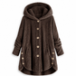 📢🎉50%Rabatt!!!🛍️✨Damen Winter Einfarbiger asymmetrischer Knopf Plüsch Fleece Mantel