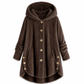 📢🎉50%Rabatt!!!🛍️✨Damen Winter Einfarbiger asymmetrischer Knopf Plüsch Fleece Mantel