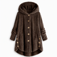 📢🎉50%Rabatt!!!🛍️✨Damen Winter Einfarbiger asymmetrischer Knopf Plüsch Fleece Mantel