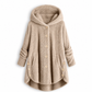 📢🎉50%Rabatt!!!🛍️✨Damen Winter Einfarbiger asymmetrischer Knopf Plüsch Fleece Mantel