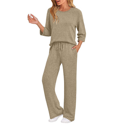 📢🎉50%Rabatt!!!🛍️✨Geripptes Oberteil mit geraden Hosen für Damen, Set