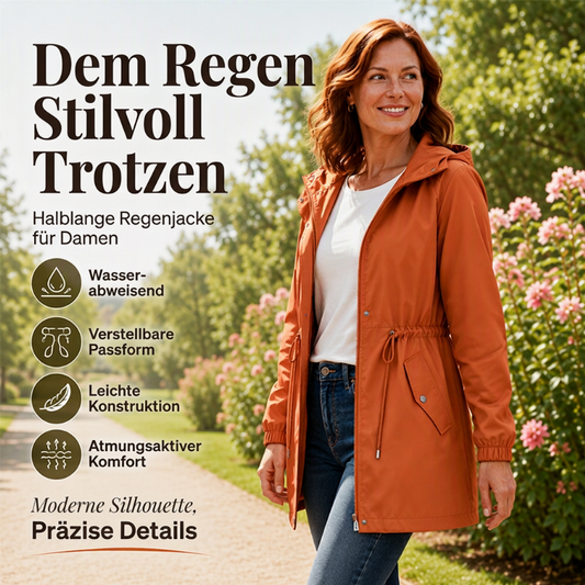 📢🎉50%Rabatt!!!🛍️✨Damen mittellänge Windjacke mit Kapuze