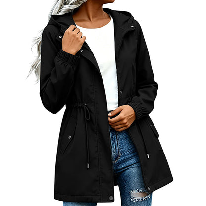 📢🎉50%Rabatt!!!🛍️✨Damen mittellänge Windjacke mit Kapuze