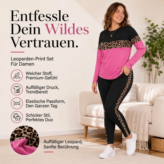 📢🎉50%Rabatt!!!🛍️✨2-teiliges Damen-Set mit Leopardenmuster – lässig & bequem 🐆