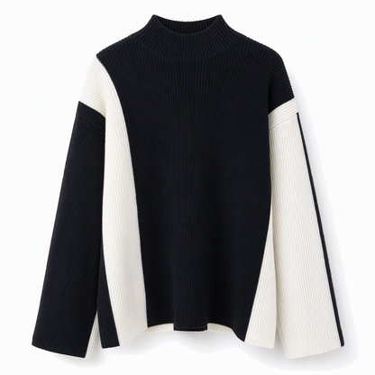 📢🎉50%Rabatt!!!🛍️✨Herbst-Winter Farbblock Strick Zweiteiler Damen – Verdickter Pullover und Rock