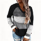 📢🎉50%Rabatt!!!🛍️✨Damen Kapuzen-Strickpullover mit Color-Block-Design und Lochstrick