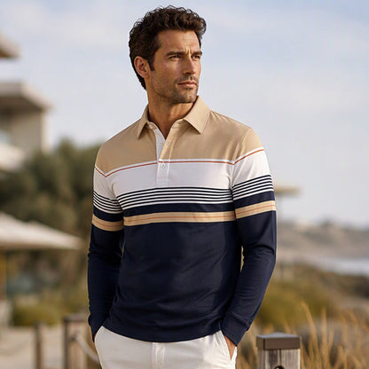 📢🎉50%Rabatt!!!🛍️✨Klassischesfarbblockiertes Streifentop für Herren