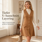 📢🎉50%Rabatt!!!🛍️✨Klassisches Trägerkleid aus Wildledimitat mit V-Ausschnitt und Knopfleiste vorne