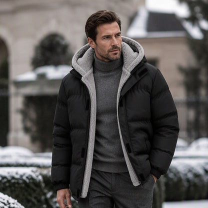 📢🎉50%Rabatt!!!🛍️✨Beheizbare, winddichte Herren-Winterjacke mit Kapuze