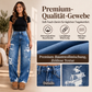 🎁Neu eingetroffen: 50% Rabatt + Gratis Versand!🎁 Damen Schicke Distressed Denim Weites Bein Hose
