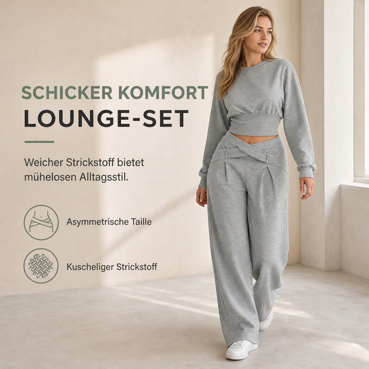 📢🎉50%Rabatt!!!🛍️✨Lockerer sportlicher Herbst-Winter-Zweiteiler aus langärmligem T-Shirt und weitem Cross-Waist-Hosen