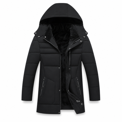 🎯 50% Rabatt + Gratis Versand! 🚚 Herren mittellange wattierte Winterjacke, business-elegant & lässig, für Männer mittleren Alters