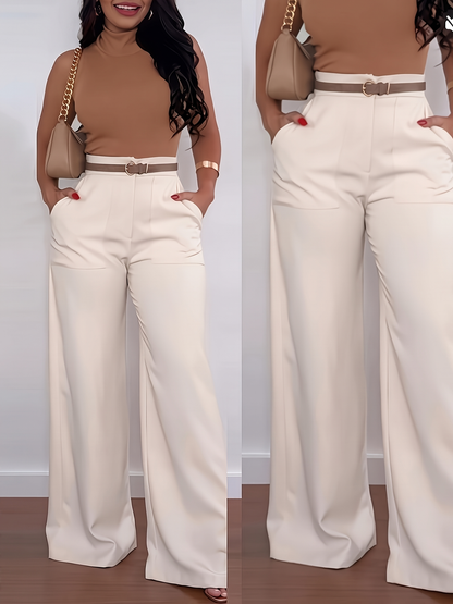 📢🎉50%Rabatt!!!🛍️✨Damen Freizeit Hosenanzug Weites Bein Hosen Herbst Winter Lange Hosen
