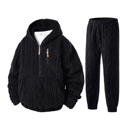 📢🎉50%Rabatt!!!🛍️✨Kuscheliges kabelgestricktes Kapuzen-Set für Herren im Winter