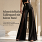 📢🎉50%Rabatt!!!🛍️✨Damen High-Waist-Hose mit Spitzeneinsatz, weitem Bein und dekorativen Goldknöpfen