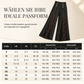 📢🎉50%Rabatt!!!🛍️✨Damen High-Waist-Hose mit Spitzeneinsatz, weitem Bein und dekorativen Goldknöpfen