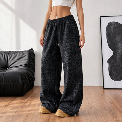 📢🎉50%Rabatt!!!🛍️✨Damen lässige Leopardenmuster weite Bein Jogginghose