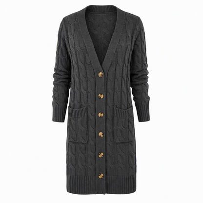 📢🎉50%Rabatt!!!🛍️✨Langer, einreihiger gestrickter Damen-Cardigan – legere Oberbekleidung für Herbst und Winter