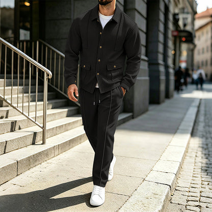 📢🎉50%Rabatt!!!🛍️✨Herren-Set aus Waffelstrick-Cardigan-Jacke und Hose